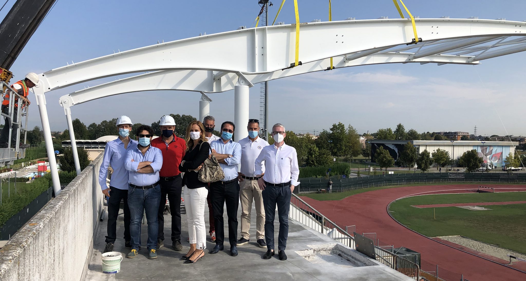 Stadio di Dolo: posata la prima campata della copertura