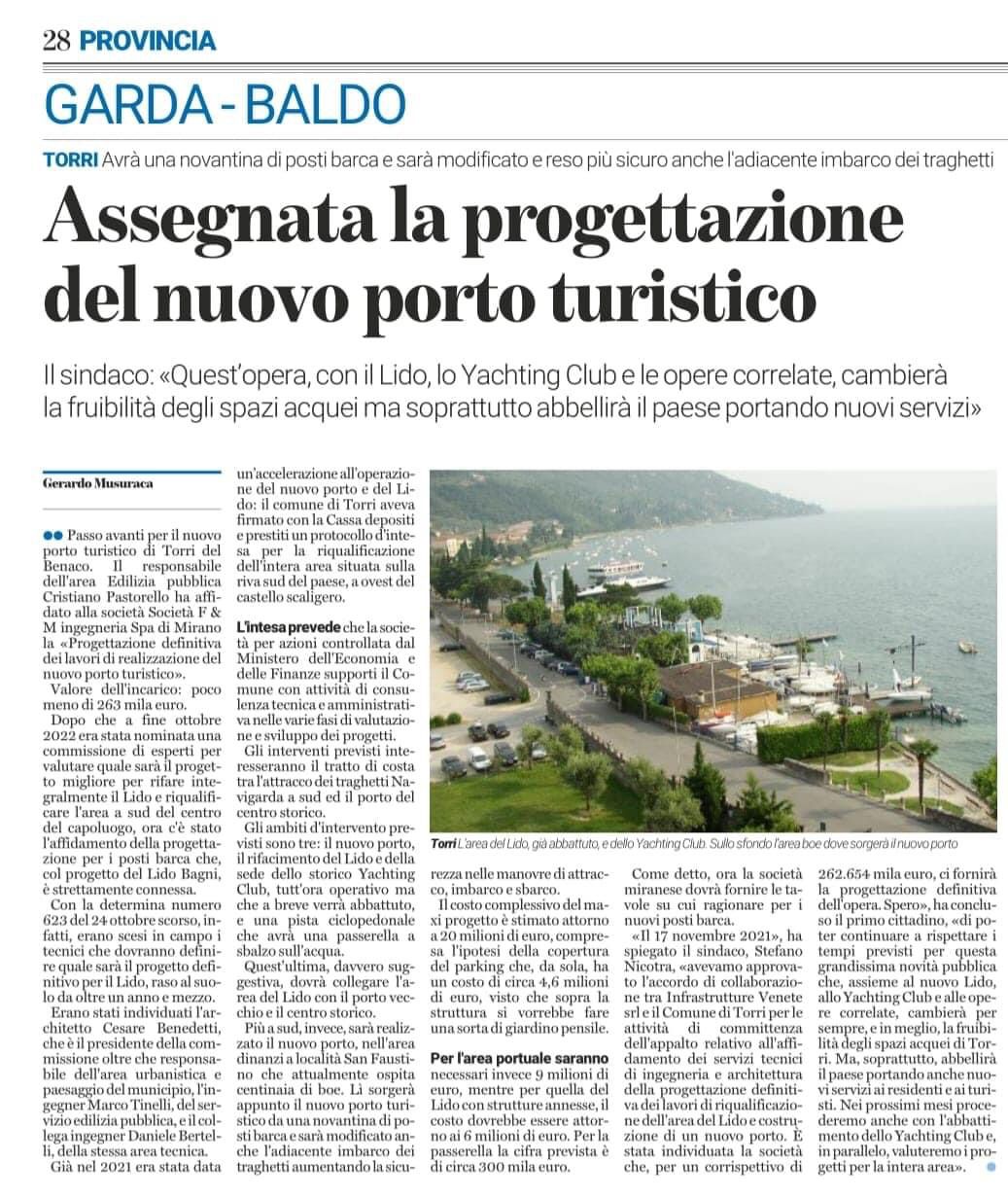 Awarded the design of the new marina in Torri del Benaco